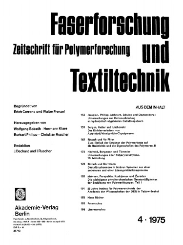 Faserforschung und Textiltechnik: Band 26, Heft 4