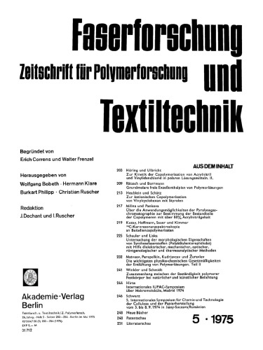 Faserforschung und Textiltechnik: Band 26, Heft 5