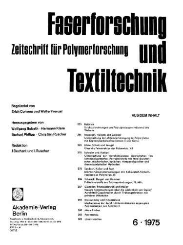Faserforschung und Textiltechnik: Band 26, Heft 6