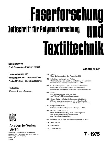 Faserforschung und Textiltechnik: Band 26, Heft 7