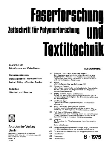 Faserforschung und Textiltechnik: Band 26, Heft 8