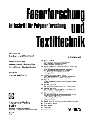 Faserforschung und Textiltechnik: Band 26, Heft 9