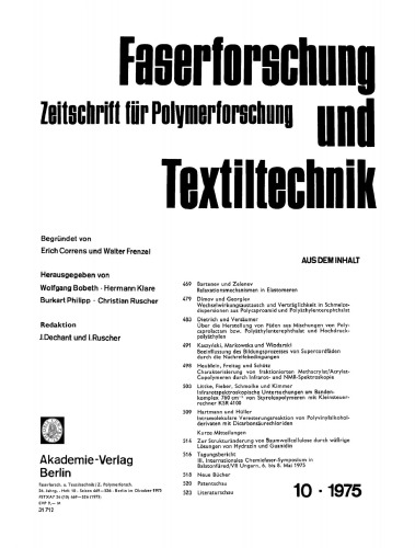 Faserforschung und Textiltechnik: Band 26, Heft 10