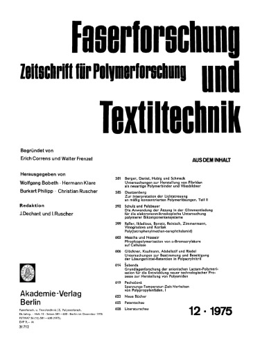 Faserforschung und Textiltechnik: Band 26, Heft 12 Dezember 1975