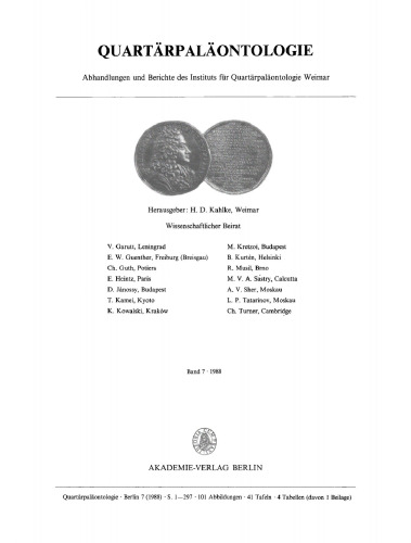 Quartärpaläontologie: Band 7