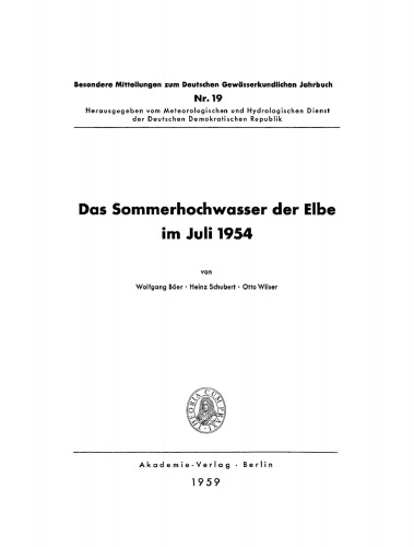 Das Sommerhochwasser der Elbe im Juli 1954