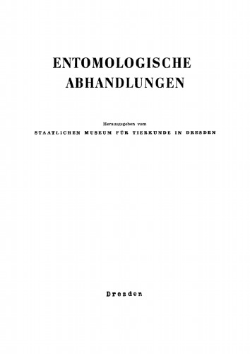 Entomologische Abhandlungen: Band 43, Heft 1-10 5. Mai 1980