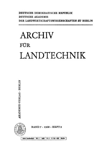 Archiv für Landtechnik: Band 7, Heft 2