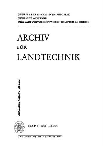 Archiv für Landtechnik: Band 7, Heft 3
