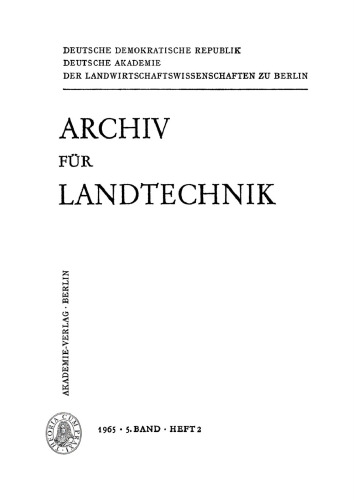 Archiv für Landtechnik: Band 5, Heft 2