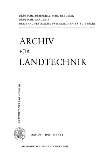 Archiv für Landtechnik: Band 5, Heft 3