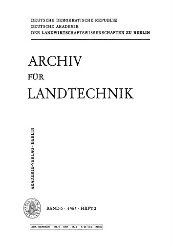 Archiv für Landtechnik: Band 6, Heft 2