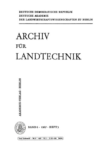 Archiv für Landtechnik: Band 6, Heft 3