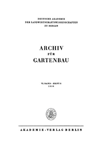 Archiv für Gartenbau: Band 6, Heft 2