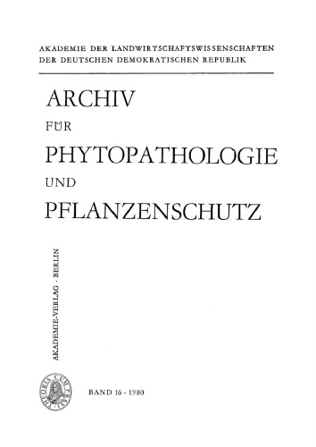 Archiv für Phytopathologie und Pflanzenschutz: Band 16, Heft 1