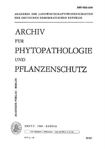 Archiv für Phytopathologie und Pflanzenschutz: Band 16, Heft 2