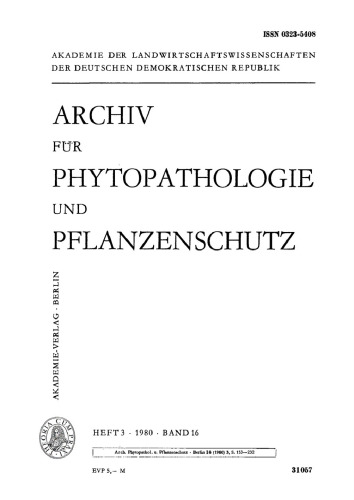Archiv für Phytopathologie und Pflanzenschutz: Band 16, Heft 3