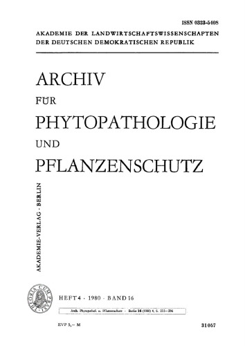 Archiv für Phytopathologie und Pflanzenschutz: Band 16, Heft 4