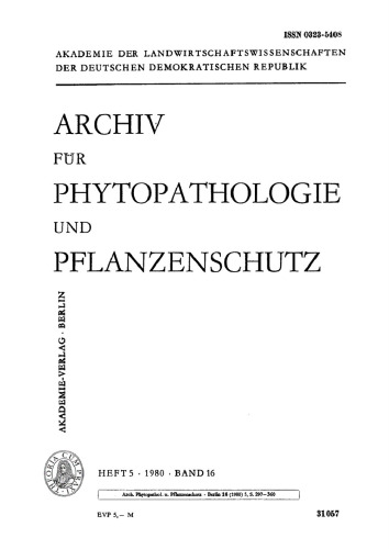 Archiv für Phytopathologie und Pflanzenschutz: Band 16, Heft 5