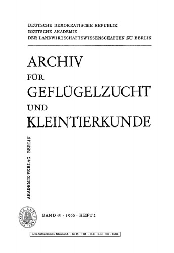 Archiv für Geflügelzucht und Kleintierkunde: Band 15, Heft 2