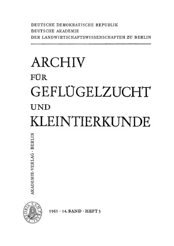 Archiv für Geflügelzucht und Kleintierkunde: Band 14, Heft 3