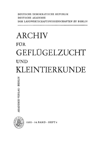 Archiv für Geflügelzucht und Kleintierkunde: Band 14, Heft 4
