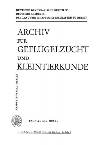 Archiv für Geflügelzucht und Kleintierkunde: Band 18, Heft 3