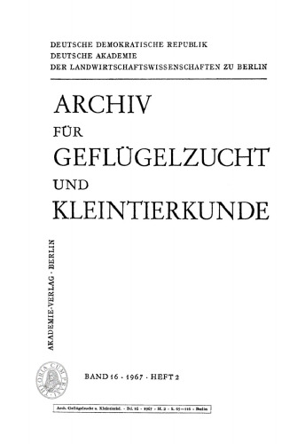 Archiv für Geflügelzucht und Kleintierkunde: Band 16, Heft 2