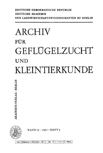 Archiv für Geflügelzucht und Kleintierkunde: Band 16, Heft 3