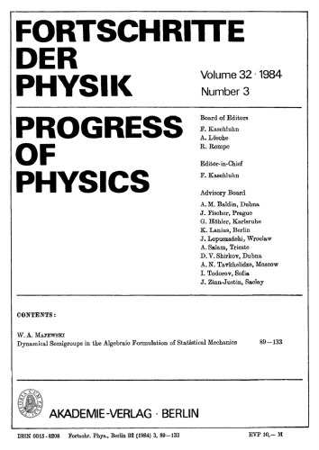 Fortschritte der Physik / Progress of Physics: Volume 32, Number 3