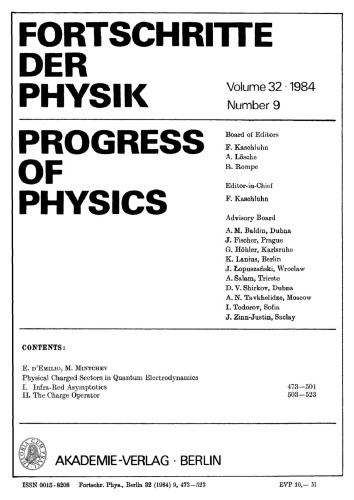 Fortschritte der Physik / Progress of Physics: Volume 32, Number 9