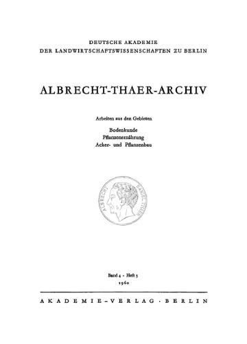 Albrecht-Thaer-Archiv: Band 4, Heft 3