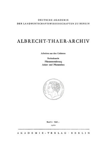 Albrecht-Thaer-Archiv: Band 6, Heft 2