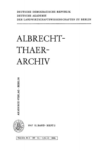 Albrecht-Thaer-Archiv: Band 11, Heft 2