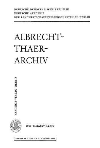 Albrecht-Thaer-Archiv: Band 11, Heft 3