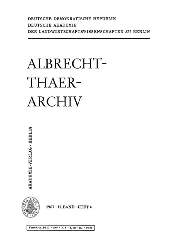 Albrecht-Thaer-Archiv: Band 11, Heft 4