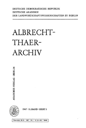 Albrecht-Thaer-Archiv: Band 11, Heft 5