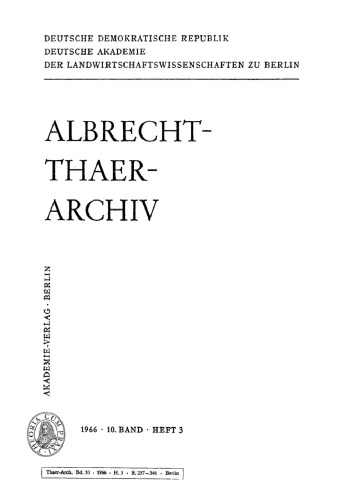 Albrecht-Thaer-Archiv: Band 10, Heft 3
