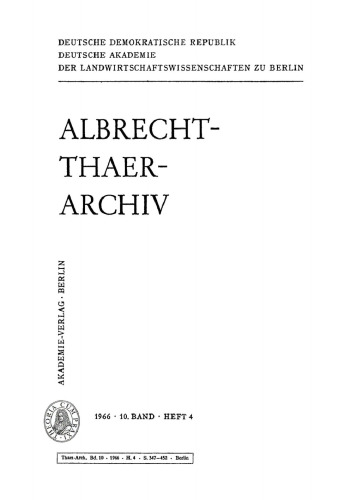 Albrecht-Thaer-Archiv: Band 10, Heft 4