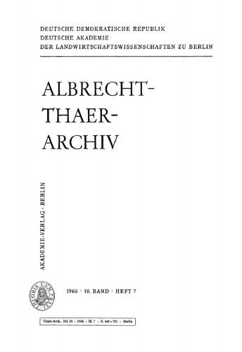 Albrecht-Thaer-Archiv: Band 10, Heft 7