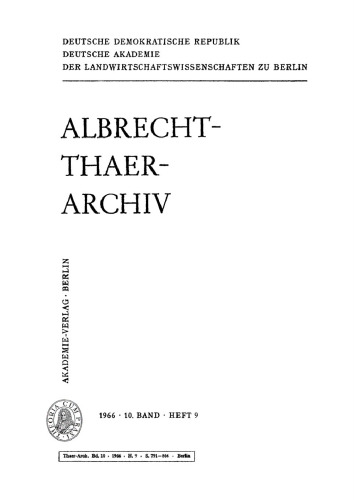 Albrecht-Thaer-Archiv: Band 10, Heft 9