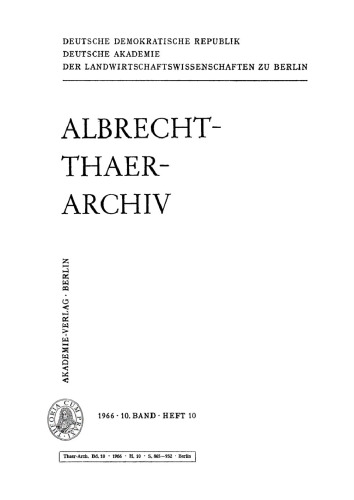 Albrecht-Thaer-Archiv: Band 10, Heft 10