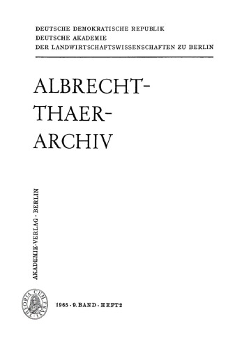 Albrecht-Thaer-Archiv: Band 9, Heft 2
