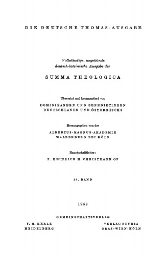 Die deutsche Thomas-Ausgabe. Band 35 Auferstehung des Fleisches: Supplement 69–86