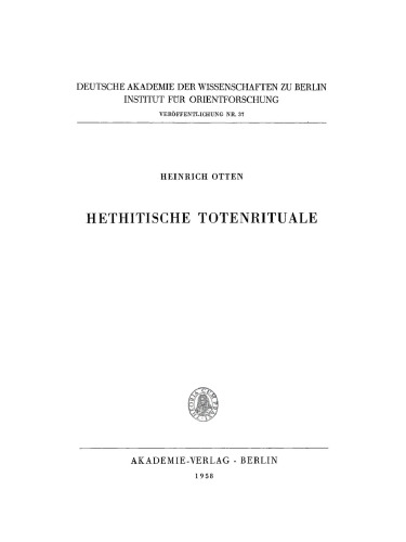 Hethitische Totenrituale
