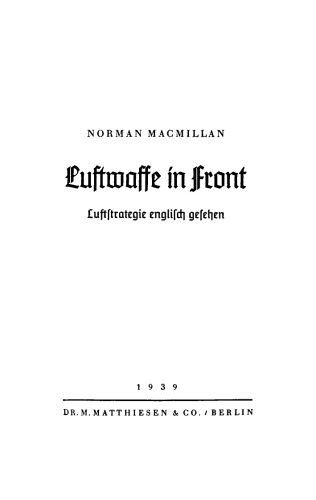 Luftwaffe in Front: Luftstrategie englisch gesehen