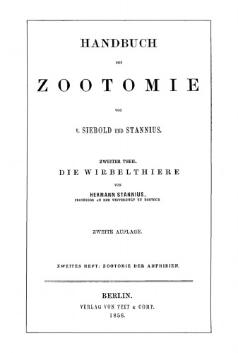 Handbuch der Zootomie: Heft 2 Zootomie der Amphibien