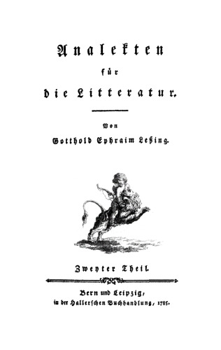 Analekten für die Litteratur: Teil 2