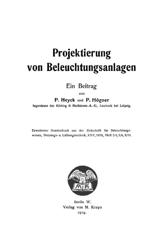 Projektierung von Beleuchtungsanlagen: Ein Beitrag