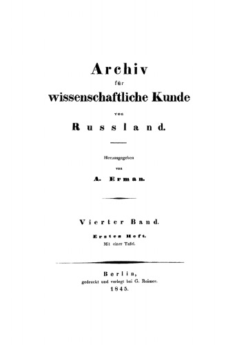 Archiv für wissenschaftliche Kunde von Russland: Band 4